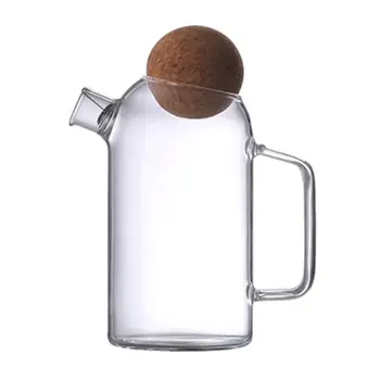 1 adet Mantar Cam çaydanlık Kalın cam çaydanlık meyve suyu kavanozu Çay Sürahi Ev Kullanımı İçin Cam Pot Mantar Soğuk Su şişe su demlik