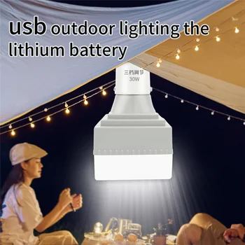 30W USB şarj edilebilir ışık Ampul Asılı Kanca ile kare LED ampul Lambaları Açık Su Geçirmez BARBEKÜ Kamp Acil Aydınlatma Ampul 5