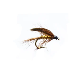 El bağlama 12 # fantezi prens 6 adet paketi ıslak sinek cazibesi altın vücut somon alabalık balıkçılık sinekler tüy kanatları yapay böcek cazibesi sinek 1