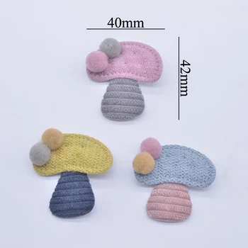 10 Adet Yastıklı Kumaş Aplike Yün Topu Stick-on Mantar Yama DIY Elbise Şapka Tayt Dikiş Aksesuarları Şapkalar Dekor