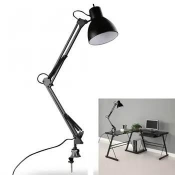 Siyah Esnek Salıncak Kolu Kelepçe Montaj Lambası Ofis Stüdyosu Ev Masa masa ışığı