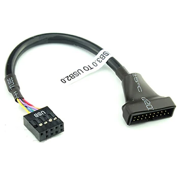 2 Adet USB 3.0 Başlık USB 2.0, USB 3.0 USB 2.0 Anakart Adaptör Kablosu, 19 Pin USB3.0 Erkek 9 Pin USB2. 0 Dişi
