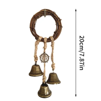 Wiccan Çan Wiccan Çan Cadı Bells Koruma Kapı Askıları Vintage Tuşları Bells Pentagramlar Ev Dekor Büyücülük Süslemeleri