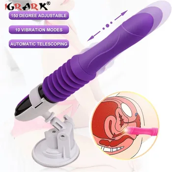 Seks Makinesi Teleskopik Yapay Penis Vibratör Otomatik Yukarı Aşağı Masaj G-Spot Sokmak Geri Çekilebilir Pussy Seks Oyuncakları Kadınlar için Vajina 18 4