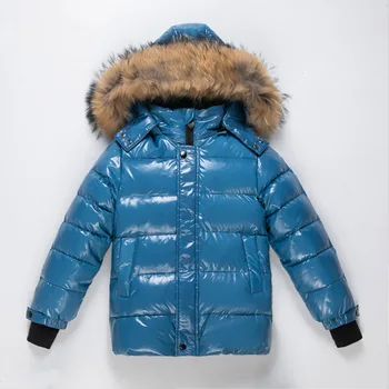 Moda Çocuk Aşağı Ceketler 2022 Kış Doğal Kürk Yaka Kapşonlu Palto 0-6Years Eski Bebek Kız Erkek Kalın Sıcak Parkas Kabanlar