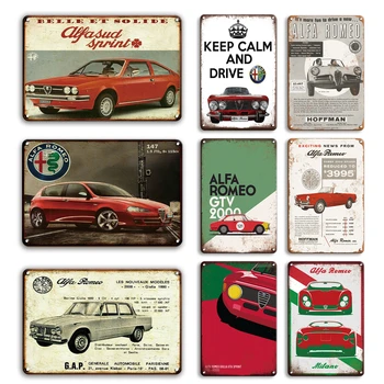 Retro Alfa Romeo sanat posterleri Metal Tabela Vintage Man Cave Ev Dekor Plak Shabby Chic Alfa Romeo 159 Duvar Sticker Metal İşareti