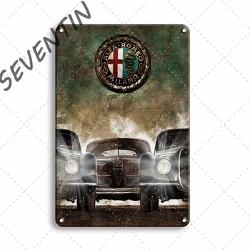 Retro Alfa Romeo sanat posterleri Metal Tabela Vintage Man Cave Ev Dekor Plak Shabby Chic Alfa Romeo 159 Duvar Sticker Metal İşareti 3