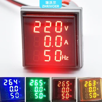 Üç Ekran Dijital Gerilim Amperometer 22mm AD16-22DSV tipi AC 60-500 V Mini Gerilim Metre LED Voltmetre gösterge ışığı lambası
