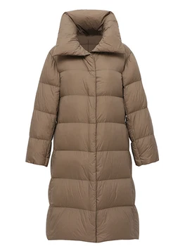 Fitaylor Yeni Kış Kadın uzun kaban Ultra Hafif Yastıklı Ceket 90 % Beyaz Ördek Aşağı balon ceket Kadın Yaka Kar Sıcak Palto