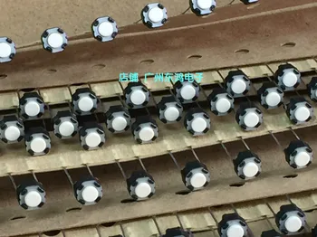 100 adet EVQ11G04M 6*6*4.3 Inceliğini Anahtarı İki Pins Yuvarlak Beyaz Düğme 2 Pins