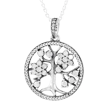 Köpüklü Sonsuza Benim Ser Kalp Aile Ağacı Tüy Kolye 925 Ayar Gümüş Kolye Avrupa Boncuk Charm Takı 3