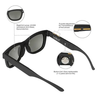 Orijinal Tasarım Güneş Gözlüğü LCD Polarize Lensler Elektronik Geçirgenliği Mannually Ayarlanabilir Lensler güneş gözlüğü Vintage Çerçeve 2