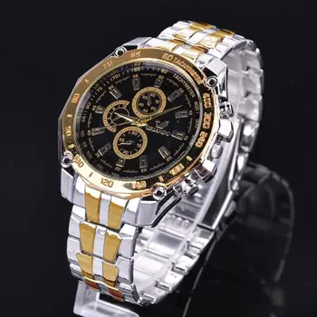 ORLANDO Marka İzle Lüks Altın Saatler Erkekler Paslanmaz Çelik Kuvars Saatı Erkekler horloge adam relogio masculino reloj hombre 1