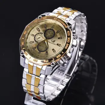 ORLANDO Marka İzle Lüks Altın Saatler Erkekler Paslanmaz Çelik Kuvars Saatı Erkekler horloge adam relogio masculino reloj hombre 3