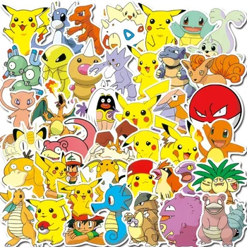 Pokemon 50-100 Adet DIY su geçirmez etiket Aksiyon Karakteri Sürpriz Karikatür Çocuklar Noel doğum günü hediyesi Çocuk Oyuncak Çıkartmalar 5