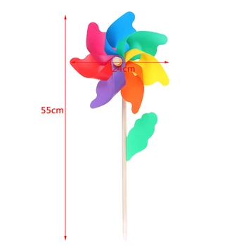 Güzel Yüksek Kalite 45 cm Ahşap Bahçe Yard Parti Fırıldak Rüzgar Spinner Süs Dekorasyon Çocuk Oyuncakları 1