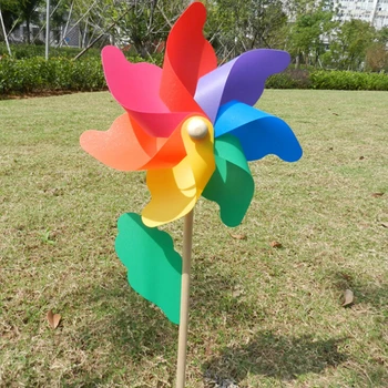Güzel Yüksek Kalite 45 cm Ahşap Bahçe Yard Parti Fırıldak Rüzgar Spinner Süs Dekorasyon Çocuk Oyuncakları 4