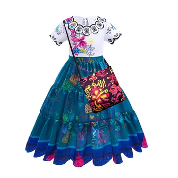 Kızlar Encanto Charm Elbiseler Karnaval Yaz Yeni Çocuk Prenses Mirabel Elbise Doğum Günü Partisi Rol Oynamak Kostüm Çocuklar Balo Abiye 0