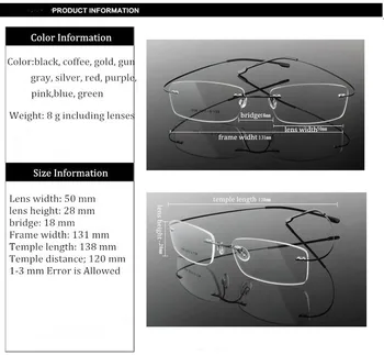 Çerçevesiz Titanyum Ultra hafif okuma gözlükleri +1 +1.5 +2 +2.5 +3 +3.5 +4Rimless ochki dlya chteniya sin montura gafas de lectura 1