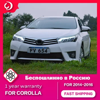 Farlar Toyota Corolla-2016 için LED Kafa Lambası Koşu Dönüş sinyal ışıkları Led Projektör Bifokal Lens Oto Aksesuarları