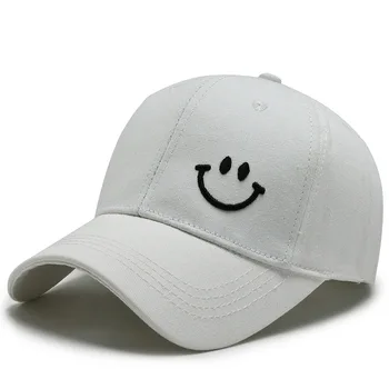 6 Renk beyzbol şapkası Kadın Yaz Güneş Koruyucu Şapka Gülümseme Şekli Nakış Rahat Ayarlanabilir Erkekler Snapback Sunhat Golf beyzbol şapkası