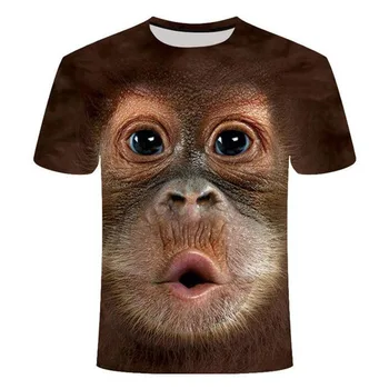 Hayvan Komik Maymun T Shirt Erkek Kadın Kız Erkek 3D Baskılı Gorilla kısa kollu t-shirt Hip hop Harajuku Streetwear Tees Tops