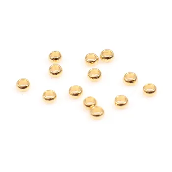 100 Adet Yeni Paslanmaz Çelik Sıkma Boncuk Silindir Altın Renk Boncuk DIY Takı Yapımı İçin Yaklaşık 1.5 mm Dia., Delik: Yaklaşık 0.5 mm