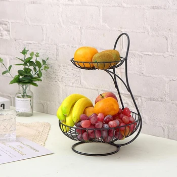 Meyve Sepeti Kase Tutucu Standı Mutfak Sebze metal saklama kutusu Tel Organizatör Dekoratif Ev Gıda Depolama Sepeti 1