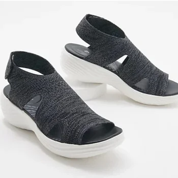 Kadın Sandalet Hafif Takozlar Ayakkabı Kadın Topuklu Sandalet 2022 Yaz Sandalias Mujer platform ayakkabılar Kadın Yaz Ayakkabı 4