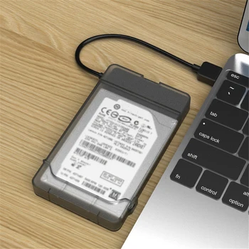 2.5 inç Şeffaf USB 3.0 SATA HDD Kutusu 3TB sabit disk sürücüsü sabit Disk sürücüsü SSD Muhafaza Kutusu Adaptörü 5Gbps Desteği 1TB