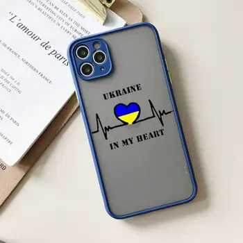 Ukrayna Bayrağı Rozeti Desen Telefon Kılıfı İçin iPhone 13 12 11 Pro Max Mini XS Max 7 8 Artı 13Pro SE X XR Durumda Silikon Kapak Fundas