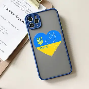 Ukrayna Bayrağı Rozeti Desen Telefon Kılıfı İçin iPhone 13 12 11 Pro Max Mini XS Max 7 8 Artı 13Pro SE X XR Durumda Silikon Kapak Fundas 1