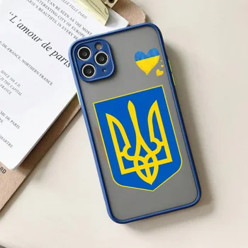 Ukrayna Bayrağı Rozeti Desen Telefon Kılıfı İçin iPhone 13 12 11 Pro Max Mini XS Max 7 8 Artı 13Pro SE X XR Durumda Silikon Kapak Fundas 3