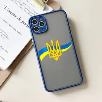 Ukrayna Bayrağı Rozeti Desen Telefon Kılıfı İçin iPhone 13 12 11 Pro Max Mini XS Max 7 8 Artı 13Pro SE X XR Durumda Silikon Kapak Fundas 4