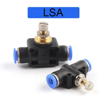 LSA Pnömatik Bağlantı Parçaları Ayarlamak Pnömatik Hava Gaz Kelebeği Hız Kontrol Hızlı hortum boru Su Bağlantı Konnektörü 4mm 6mm 8mm 10
