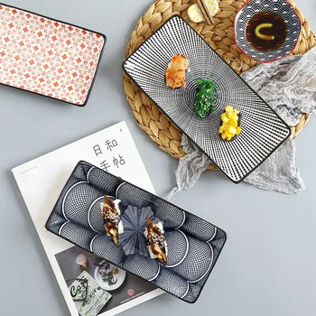 Çanak çömlek Parti Yemeği Yemekleri Sofra Seti japon suşi tabağı Yaratıcı Sıraltı Dikdörtgen Çanak Ev Soğuk Tabaklar 1 ADET