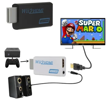 WVVMVV HD 1080 P Wii HDMI uyumlu Dönüştürücü Adaptör Full HD 720 P 1080 P 3.5 mm Ses Video Kablosu PC HDTV Monitör Ekran 5