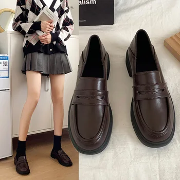 Loafer'lar kadın Mary Jane Ayakkabı Kızlar Japon Okul Jk Üniforma Lolita Ayakkabı Koleji Gotik PU Deri Platformu Yüksek Kaliteli Ayakkabı