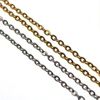 5 m / grup Altın Gümüş Paslanmaz Çelik Bağlantı zincirleri Kolye Zinciri için Toplu, çapraz zincirler Takı Yapımı Aksesuarları için DIY Zincir