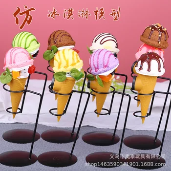 Simülasyon Meyve Dondurma Sahte CupCake Koni Modeli Gerçekçi Dondurma DecorPhotography Sahne 2