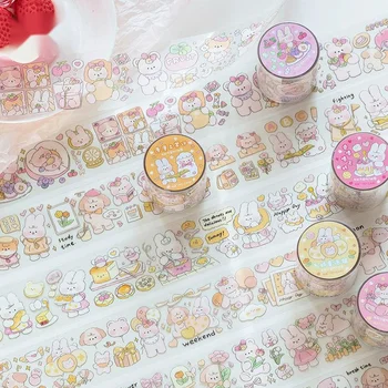 Kawaii Washi Maskeleme Bantları Dekoratif Scrapbooking Kırtasiye DIY Maskeleme Kağıt Etiket yapışkan çıkartmalar Washi Bant Yeni 2022
