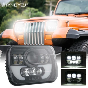 HYNBYZJ 7X6 5X7 Inç 300 W LED Far Hi/Lo ışın Halo DRL H4 Kablo Demeti 87-95 Jeep Wrangler YJ 84-01 Cherokee XJ
