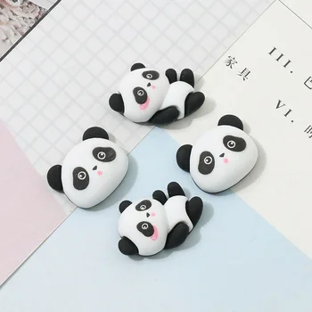 Kawaii Panda Reçine Flatback Cabochon Minyatür Karalama Defteri Figürler Ev Süsleme DIY Başlık Aksesuarları