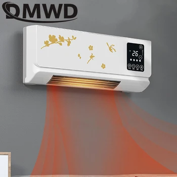 DMWD Elektrikli ısıtıcı fanı Banyo Asılı Sıcak Sıcak Hava Üfleyici Radyatör Duvara Monte Uzaktan Kumanda Termal Isıtma İsıtıcı 2000W