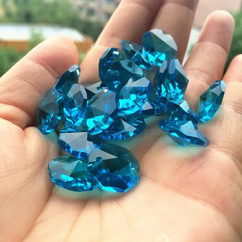 Aqua Sekizgen Boncuk Güzellik Düğün Süslemeleri Aksesuarları Ev DIY Dekor Malzemesi Avize Kristal Prizmalar Parçaları Kolye