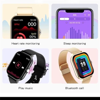 Tam Dokunmatik Spor akıllı saat Erkekler Kadınlar egzersiz kalp atışı takip cihazı Bluetooth çağrı Smartwatch kol saati GTS 2 P8 artı izle + Kutu 4