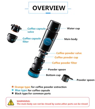 2 in 1 Kapsül ve Zemin Mini Espresso Taşınabilir Kahve Makinesi Sıcak ve Soğuk Çıkarma USB Elektrikli Kahve Tozu Yapma Makinesi