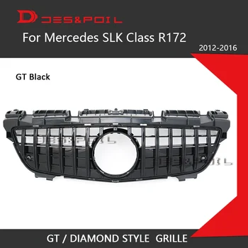 Mercedes SLK Sınıfı GT ızgara R172 Elmas ızgara Otomatik Ön Dikey ızgara 2012-2016 SLK200 SLK250 SLK300 SLK350 Krom Siyah