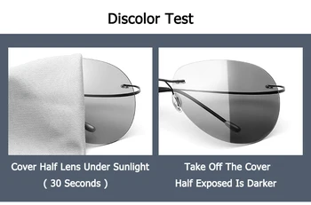 JackJad Ultralight Titanyum Polarize Discolor Lens Güneş Gözlüğü Çerçevesiz Kare Pilot Stil Marka Tasarım güneş gözlüğü Oculos De Sol 1