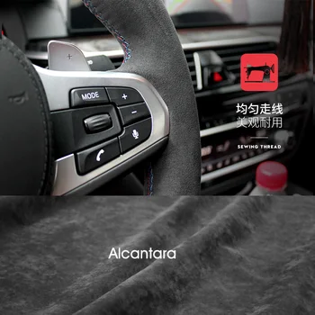 Gerçek Alcantara Kırmızı direksiyon kılıfı Porsche Cayenne Macan 911 Taycan 3 Boxster Araba tutma kapağı Araba ürünleri araba aksesuarları 0